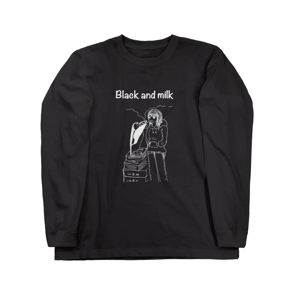 maiomuのBlack and milk (black) ロングスリーブTシャツ