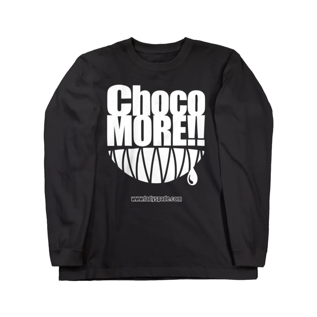 スペィドのおみせsuzuri支店のChocoMORE!! (復刻版・ブラックボディ向け) ロングスリーブTシャツ