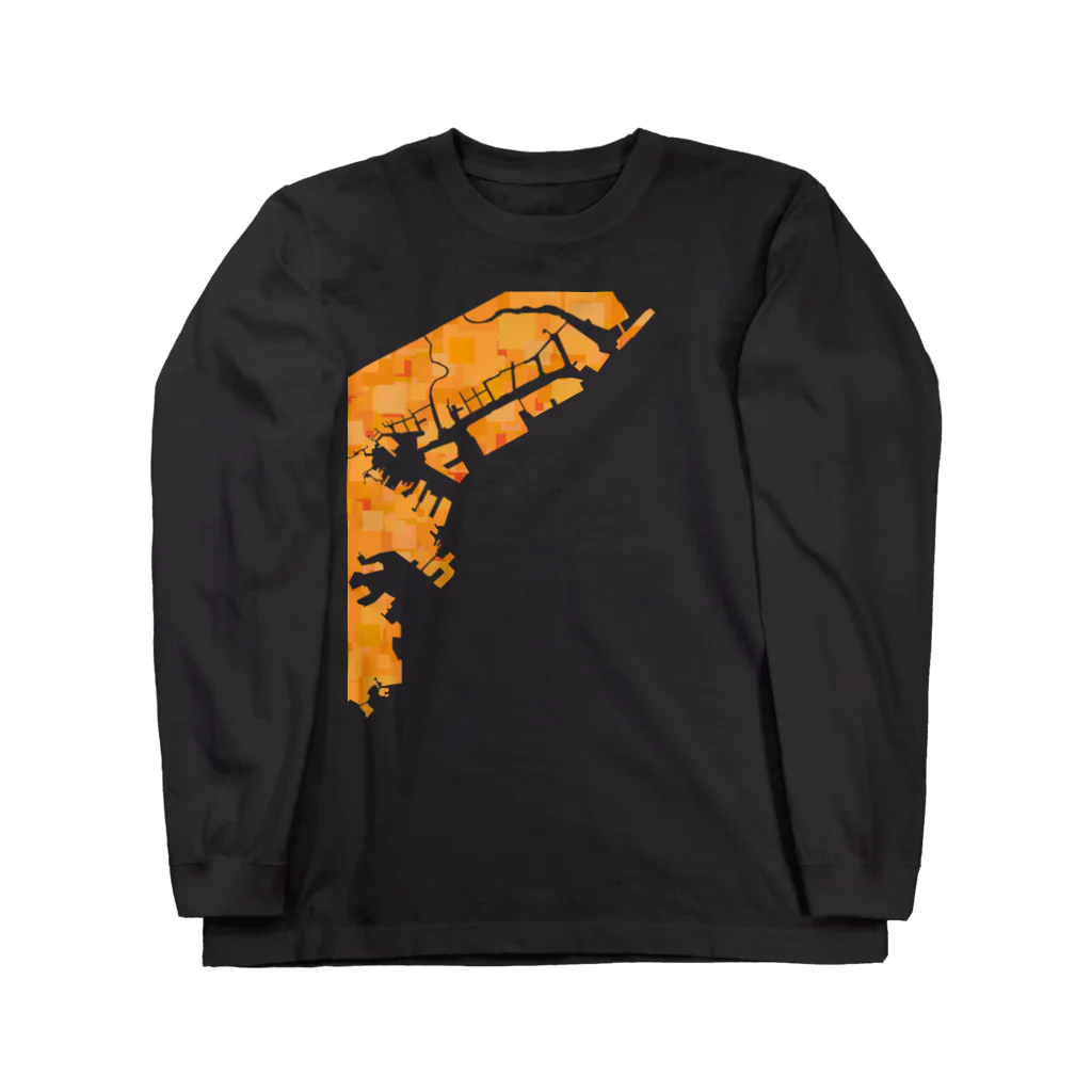 cuuyabowの横浜港 Orange Time Renewal Long Sleeve T-Shirt