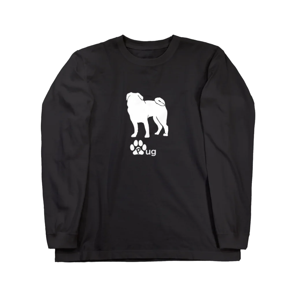 bow and arrow のパグ犬 ロングスリーブTシャツ