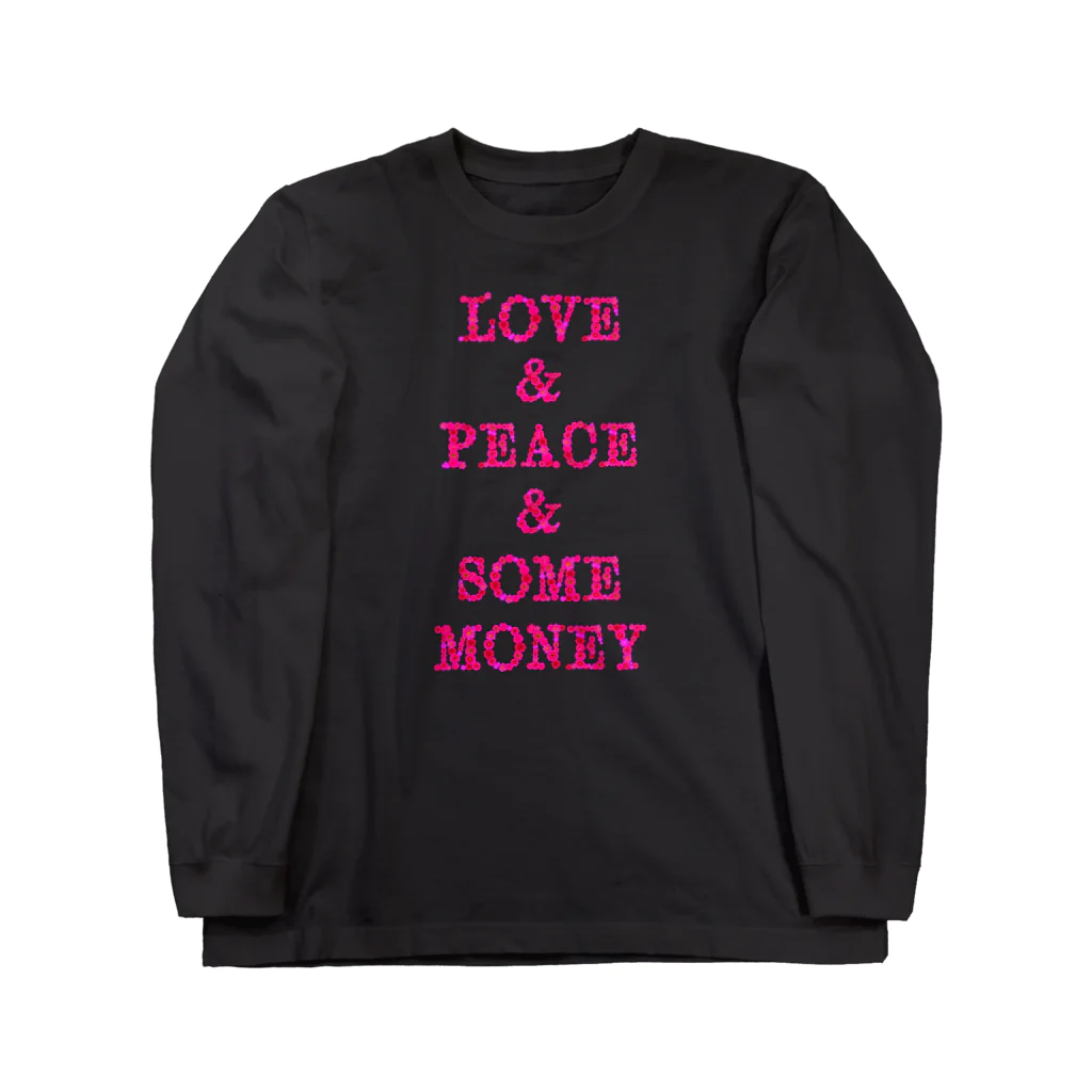 猫山アイス洋品店のLOVE & PEACE & SOME MONEY Long Sleeve T-Shirt