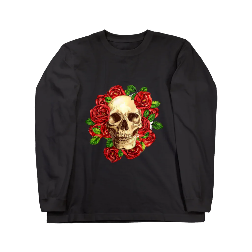 ❣ 𝐩𝐨𝐩 𝐜𝐨𝐥𝐥𝐞𝐜𝐭𝐢𝐨𝐧'𝐬 ❣の薔薇とスカルデザイン。 Long Sleeve T-Shirt