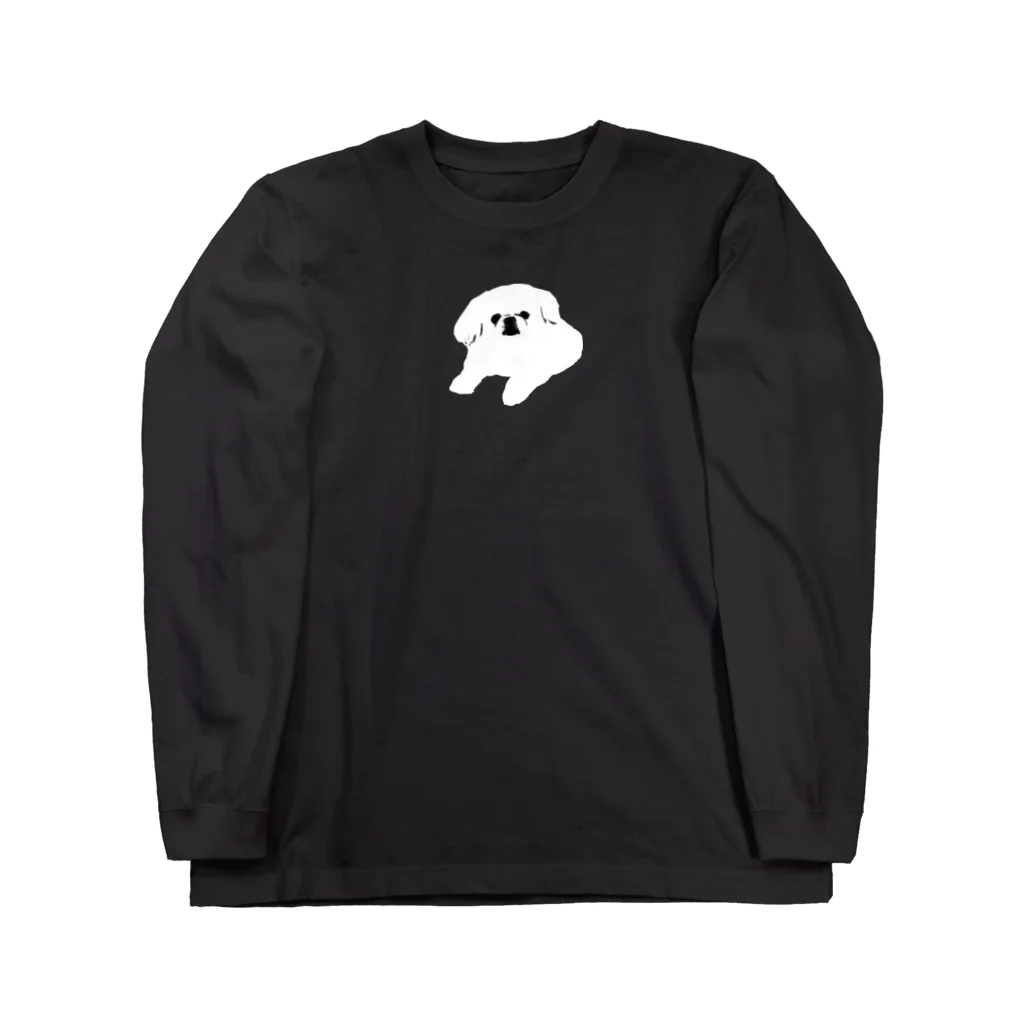 ぺろぺろぺろぺろ【せいこせんせい】のワンポイント ペキニーズ【せいこせんせい】犬 Long Sleeve T-Shirt