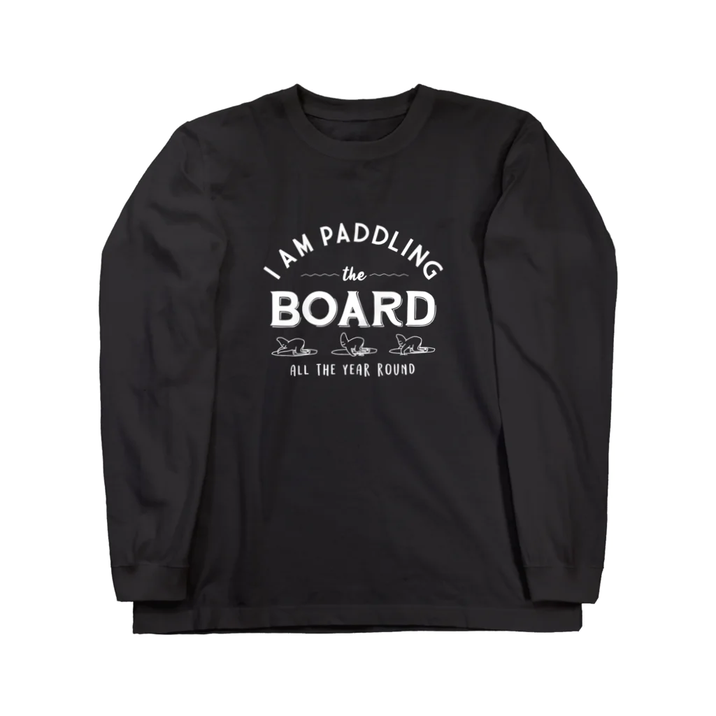 May's cafeのPADDLING THE BOARD _white ロングスリーブTシャツ