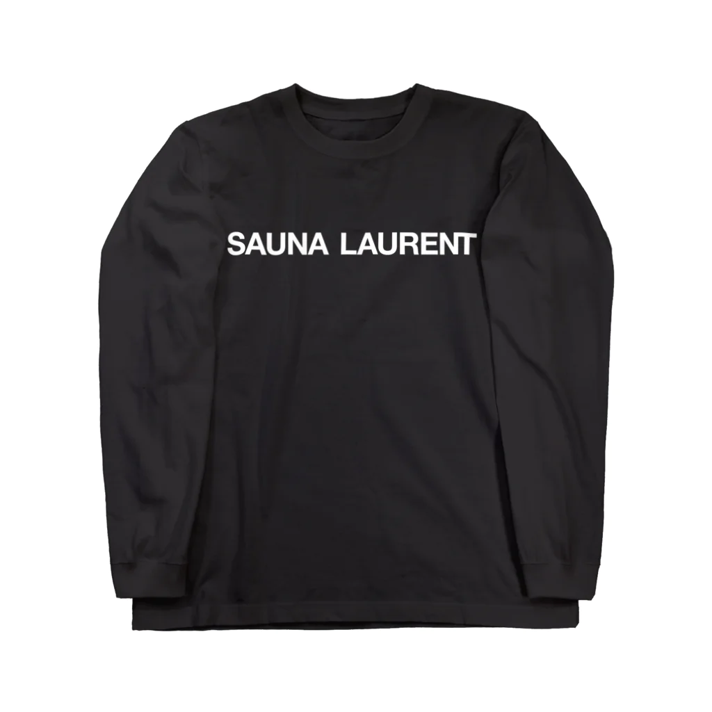 TOKYO LOGOSHOP 東京ロゴショップのSAUNA LAURENT-サウナローラン-白ロゴ Long Sleeve T-Shirt