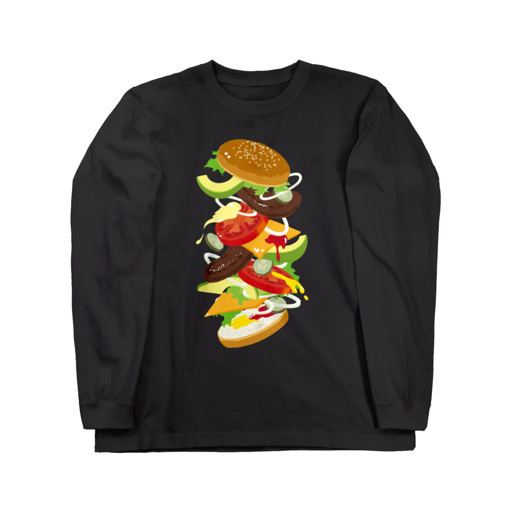 日下田のフォーリングハンバーガー ロングスリーブTシャツ