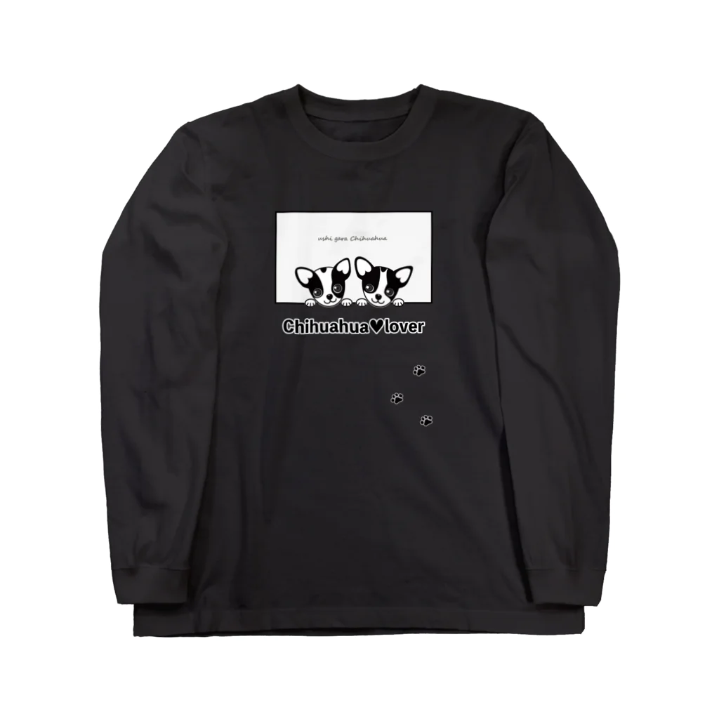 beni_beniの牛柄チワワ（グレー窓） Long Sleeve T-Shirt