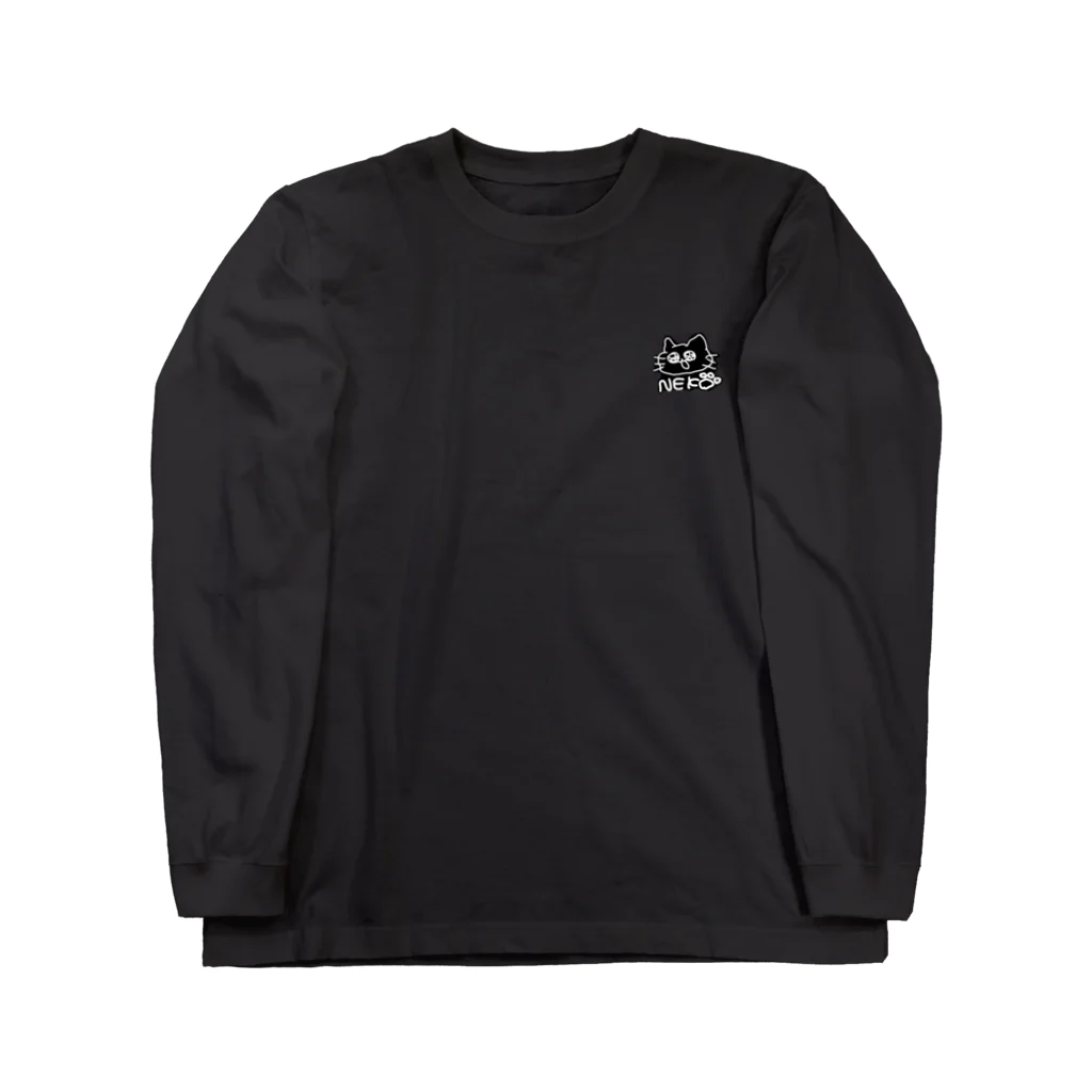 たぴおか伯爵Shopの左手で描いたネコ Long Sleeve T-Shirt