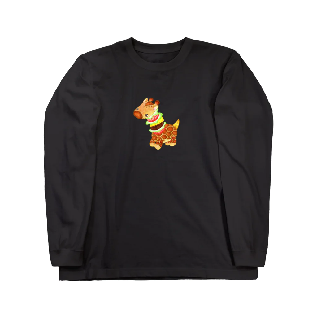 satoayaのアニマルカフェのフードアニマル　キリンバーガー Long Sleeve T-Shirt