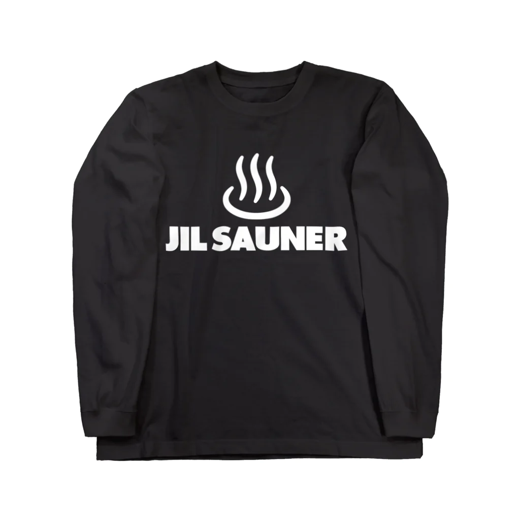 FUNNY JOKESのJIL SAUNER-ジルサウナー-温泉・銭湯マーク 白ロゴ ロングスリーブTシャツ