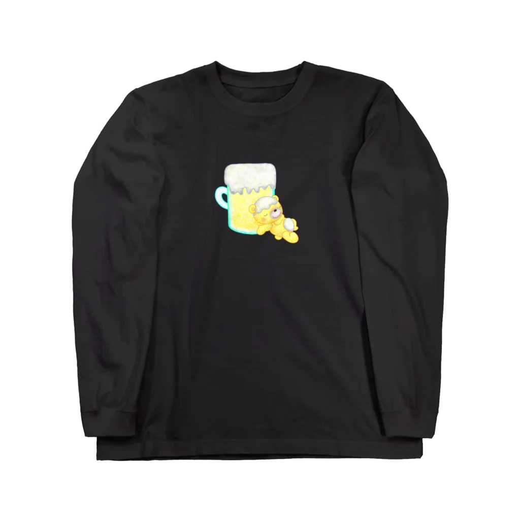 satoayaのアニマルカフェのドリンクマ　ビールクマ Long Sleeve T-Shirt