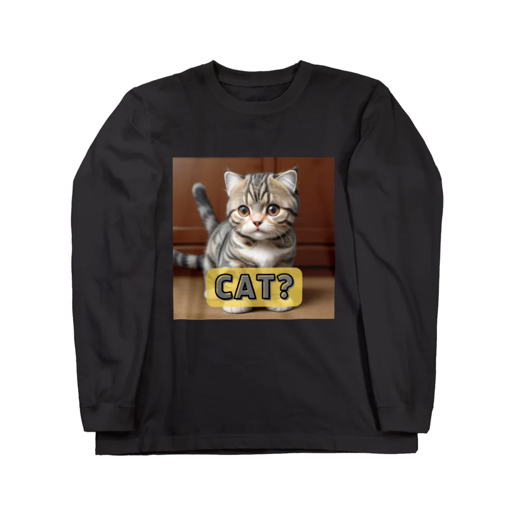 ケマオの店「ZF」の🐾 ケマオの「CAT?」スコティッシュフォールドグッズ 🐱 ロングスリーブTシャツ