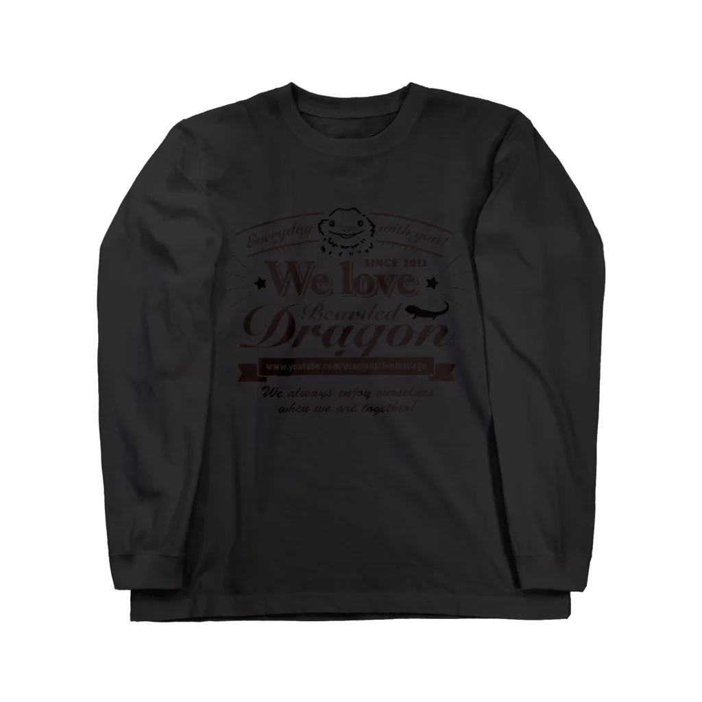 mocoのおちょこさん黒色プリント ロングスリーブTシャツ