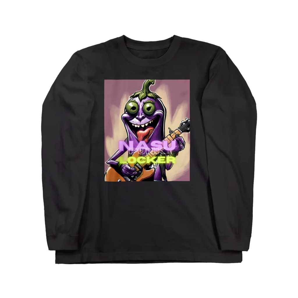 ケマオの店「ZF」の🍆 ベジロック「ナスくん」 🎸✨ Long Sleeve T-Shirt