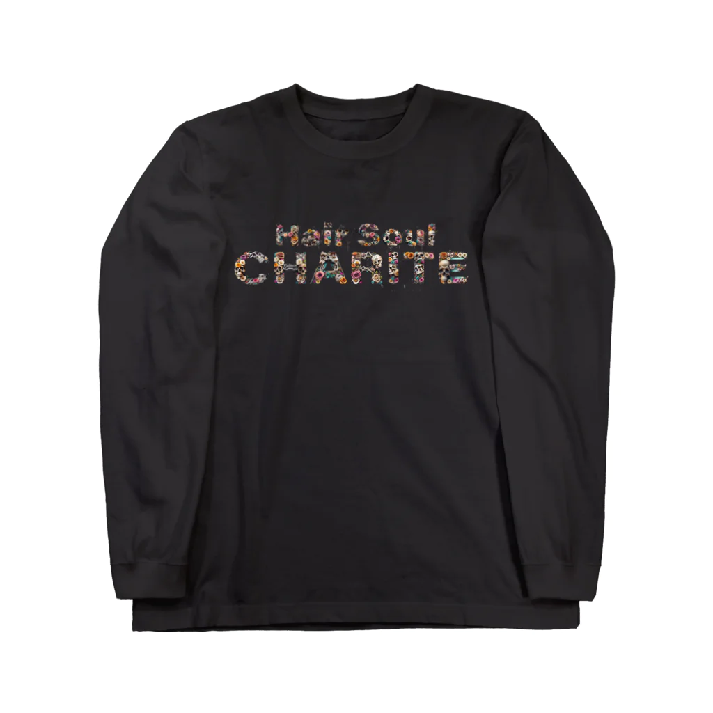 Chariteのシャーリットロゴ　髑髏と花 ロングスリーブTシャツ