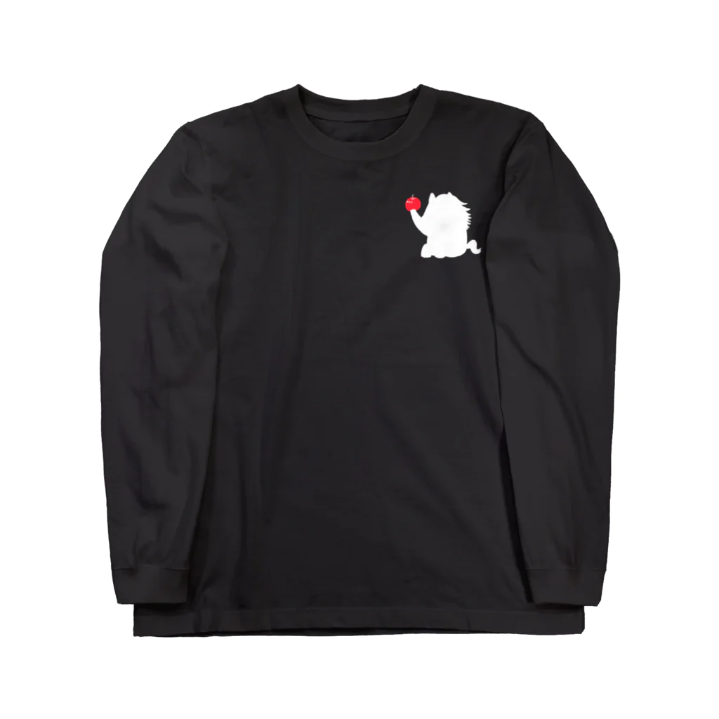 アナ５３ショップの体育座りするお馬Ｔシャツ『アナ５３』白シルエット Long Sleeve T-Shirt