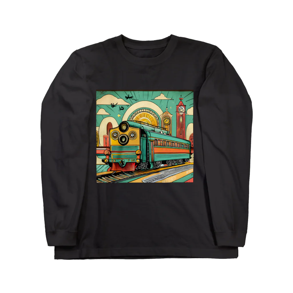 のんびりアート工房のレトロファッション Long Sleeve T-Shirt