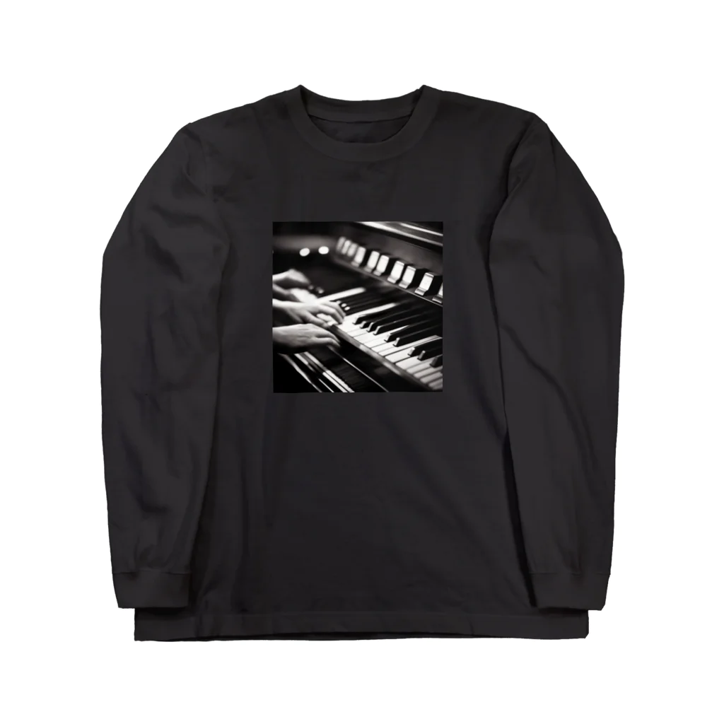 ほっこり絵音舎のビンテージ風ピアノの魔術師 Long Sleeve T-Shirt