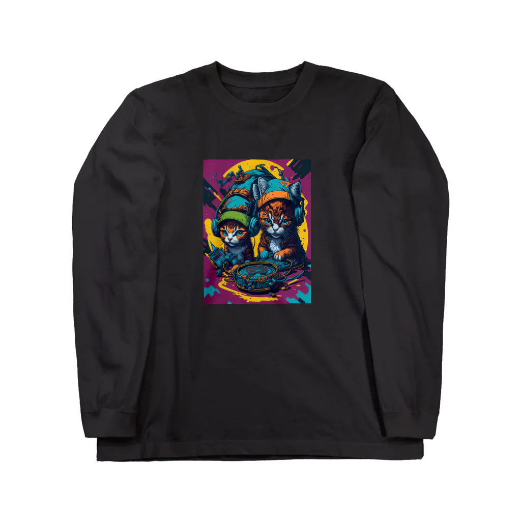 elelelのMusic cat Long Sleeve T-Shirt