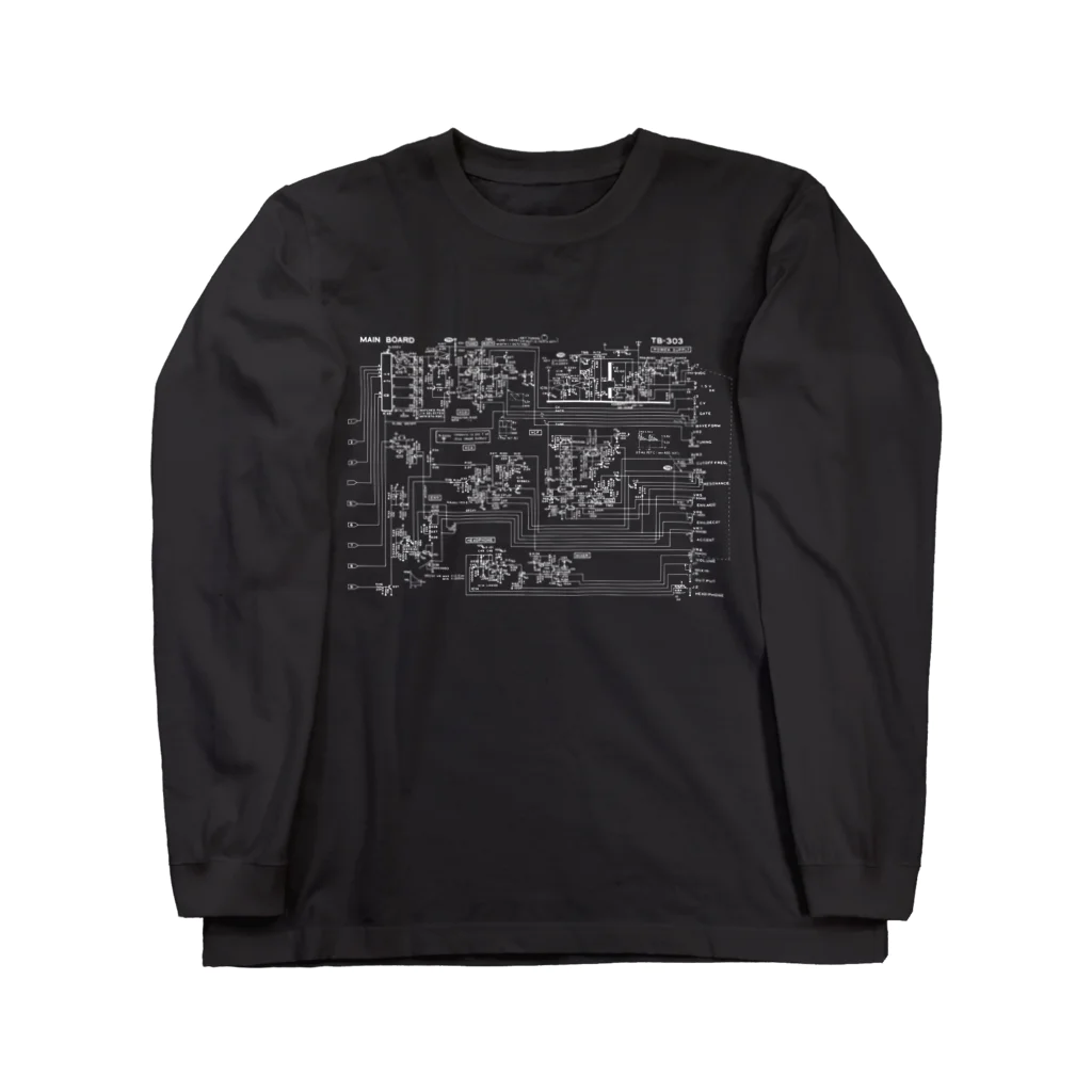 metao dzn【メタヲデザイン】のTB-303 回路図（wh） ロングスリーブTシャツ