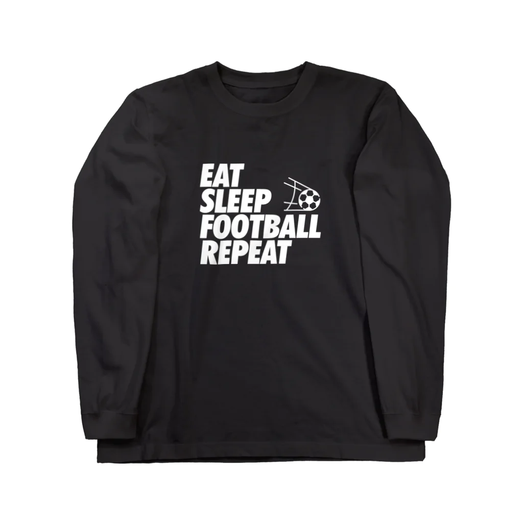 ソルグラフィコ(社員)のEAT SLEEP FOOTBALL REPEAT (ホワイト) Long Sleeve T-Shirt