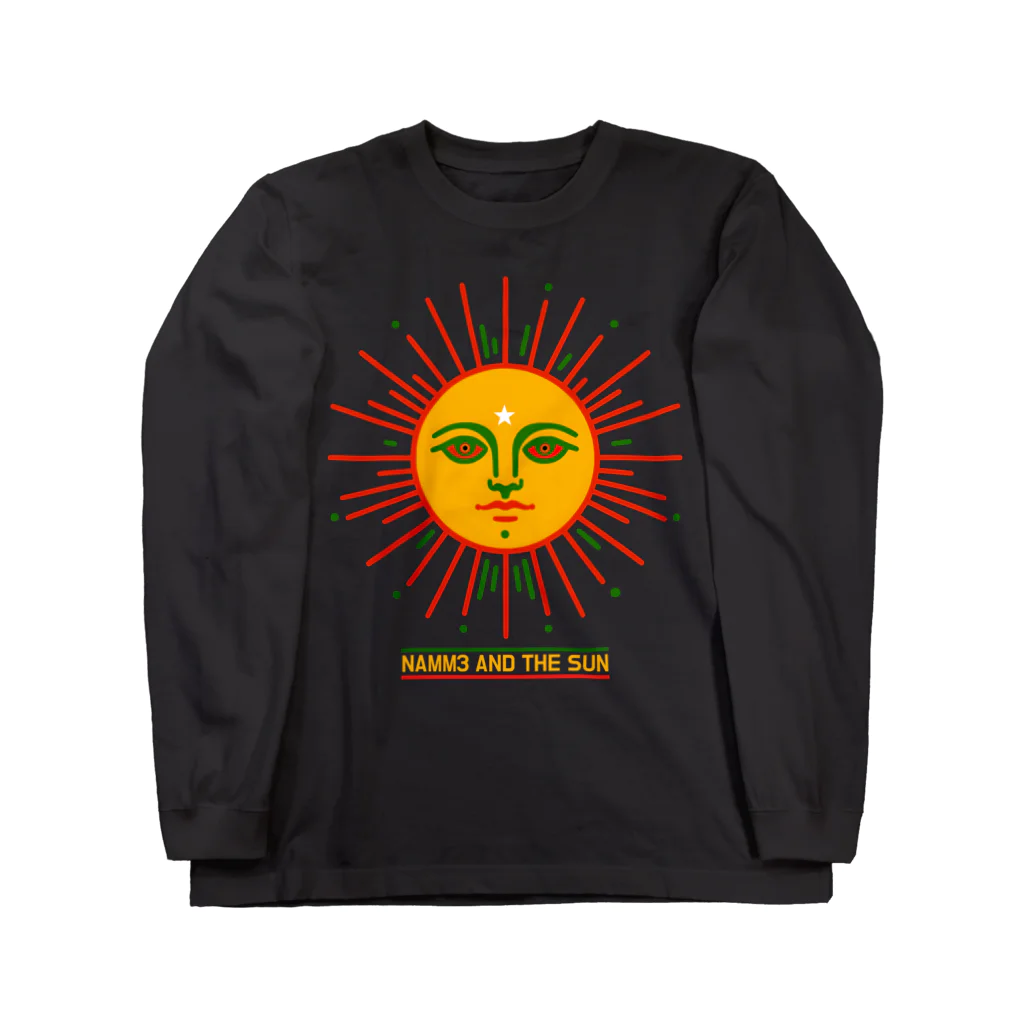 NAMM3 AND THE SUNのラスタ太陽　黒ほか 濃色布地 全17色（表示色：） ロングスリーブTシャツ