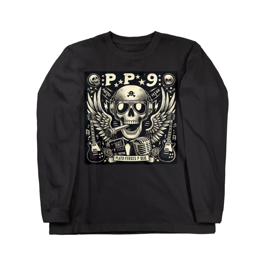 Prosperous Peony 6のバンド風Tシャツ　髑髏 Long Sleeve T-Shirt