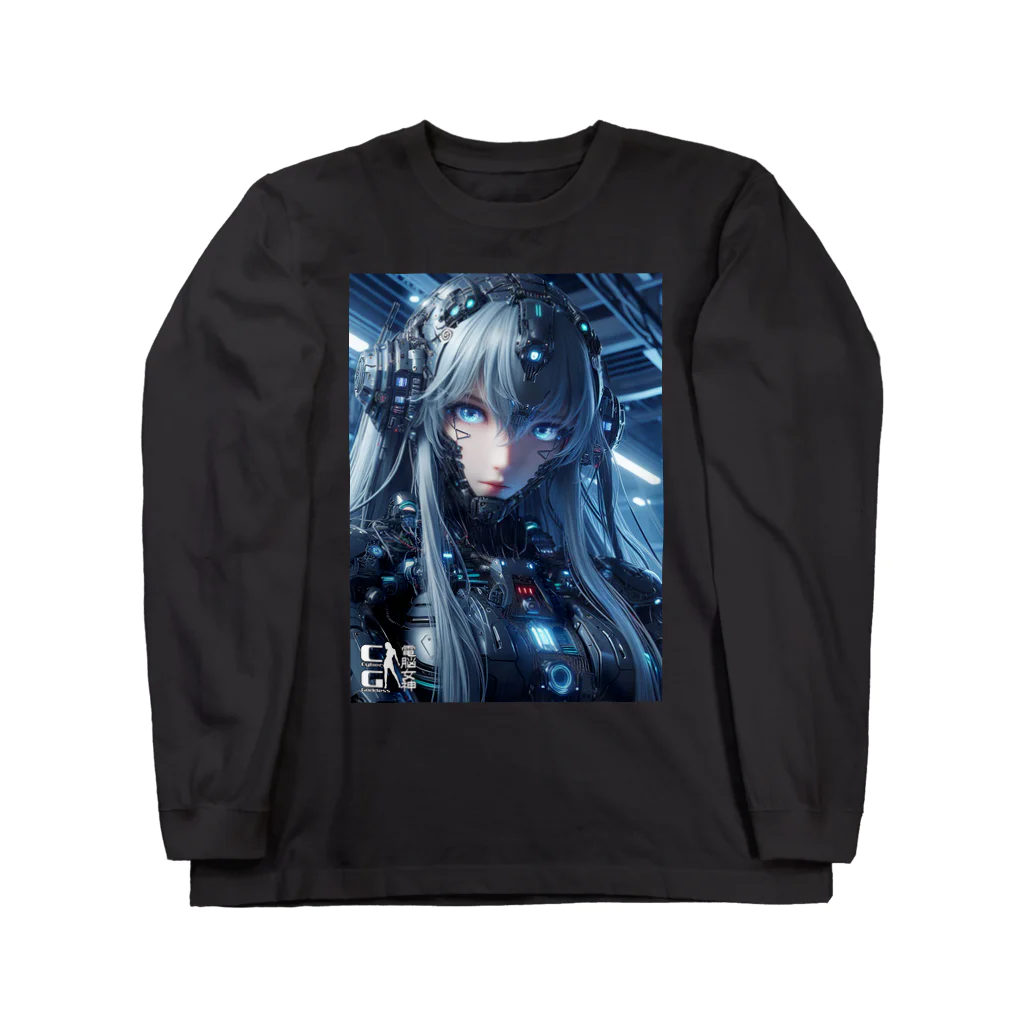 電脳女神 CyberGoddessの惑星連合 艦隊第一降下制圧連隊 隊長「セレーネ」 ロングスリーブTシャツ