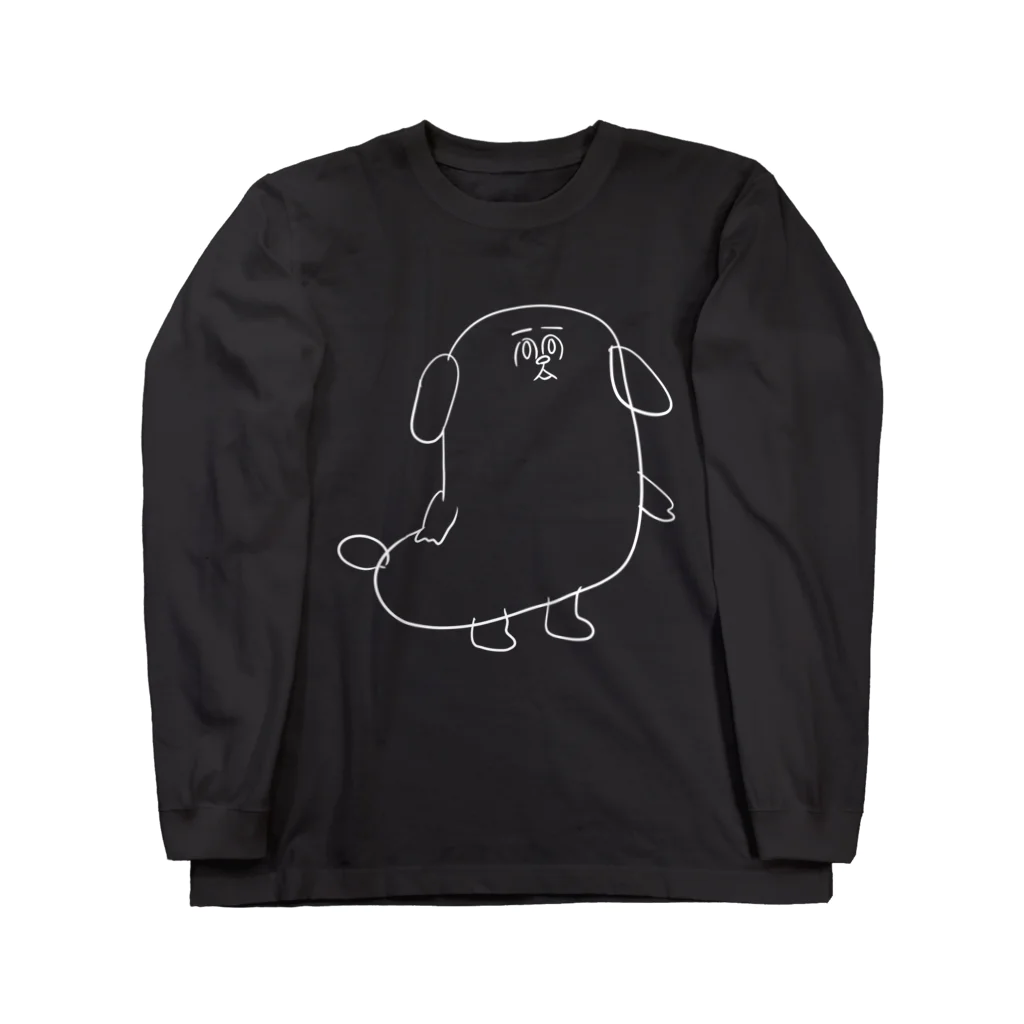 マツバラのもじゃまる茫然　白 Long Sleeve T-Shirt