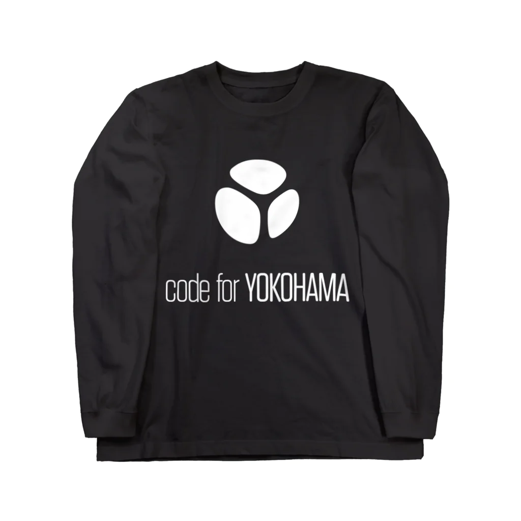 Code for YOKOHAMAのCode for Yokohama Logo White ロングスリーブTシャツ