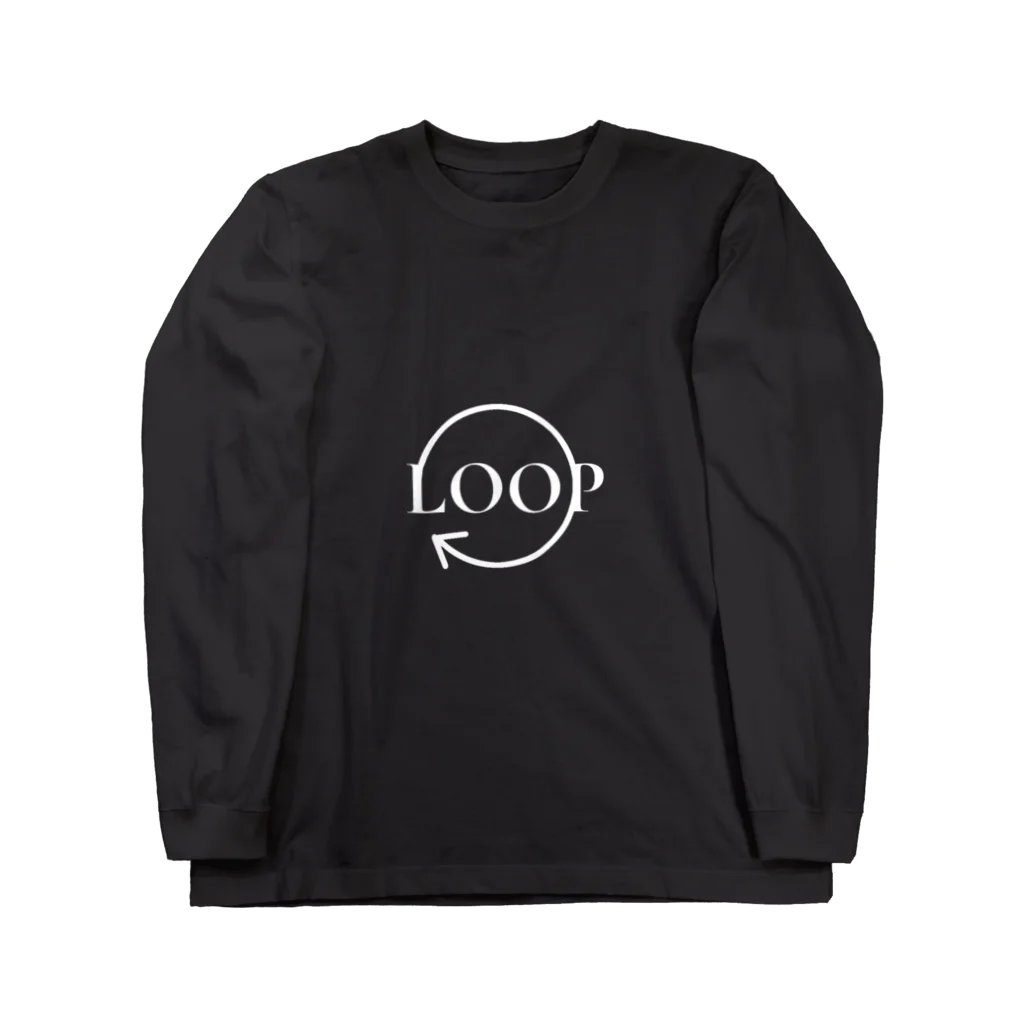 LOOPの白ロゴ(LOOP) ロングスリーブTシャツ