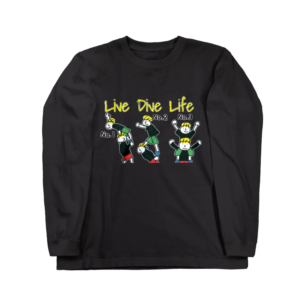 Live Dive Life ✖️ J×JのLive Dive Life ロンT ロングスリーブTシャツ