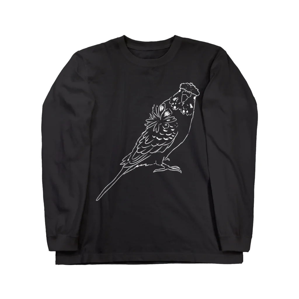 tori-mofumofuの羽衣セキセイインコ ロングスリーブTシャツ