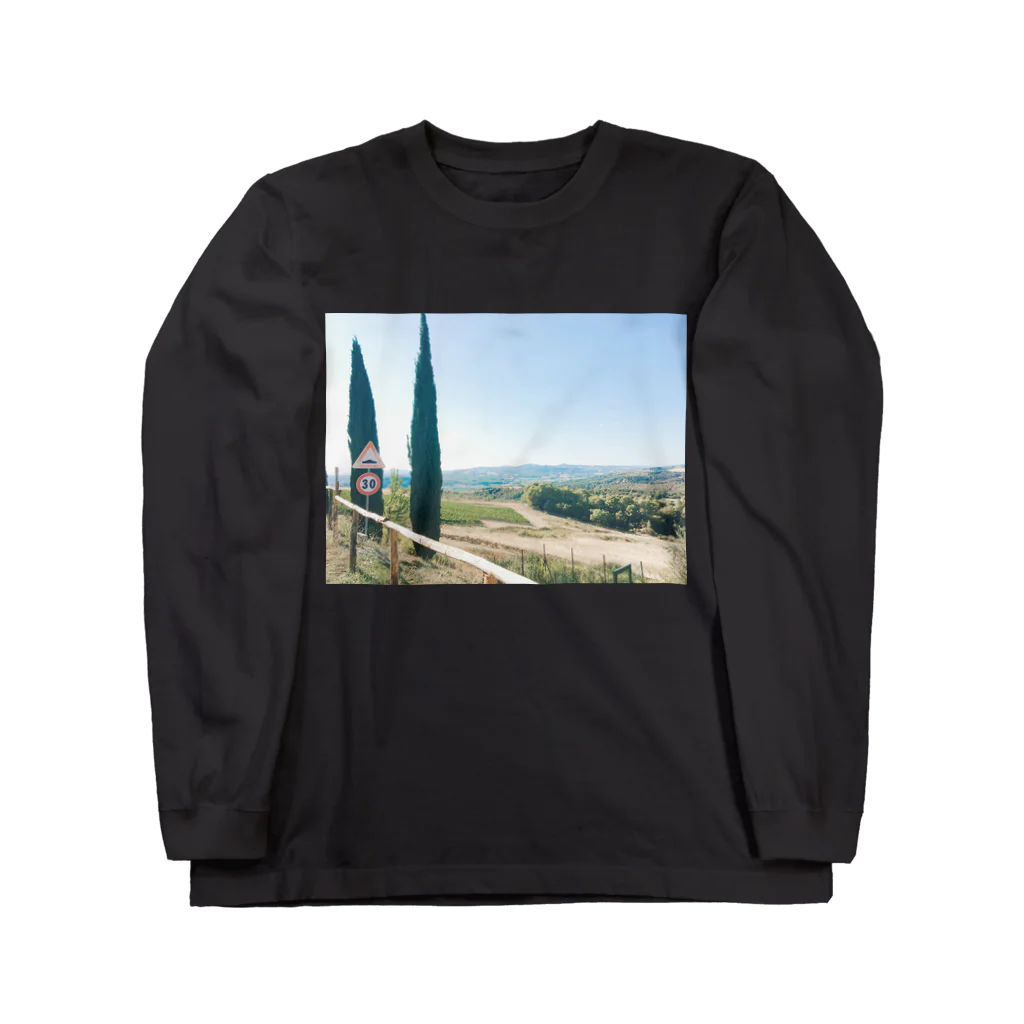 フォトグラフィがめちのトスカーナの糸杉 Long Sleeve T-Shirt