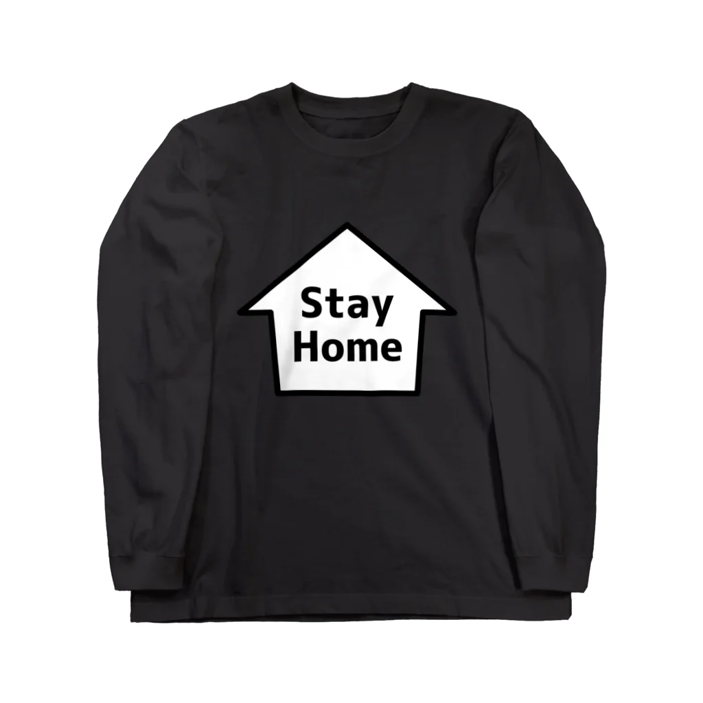 松や SUZURI店のStay Home ロングスリーブTシャツ