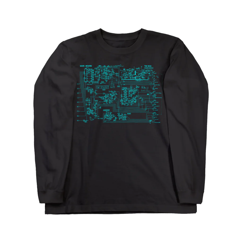 metao dzn【メタヲデザイン】のTB-303 回路図（mint） ロングスリーブTシャツ