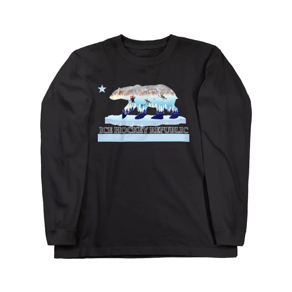 Hustle Hockeyのアイスホッケー リパブリック Long Sleeve T-Shirt