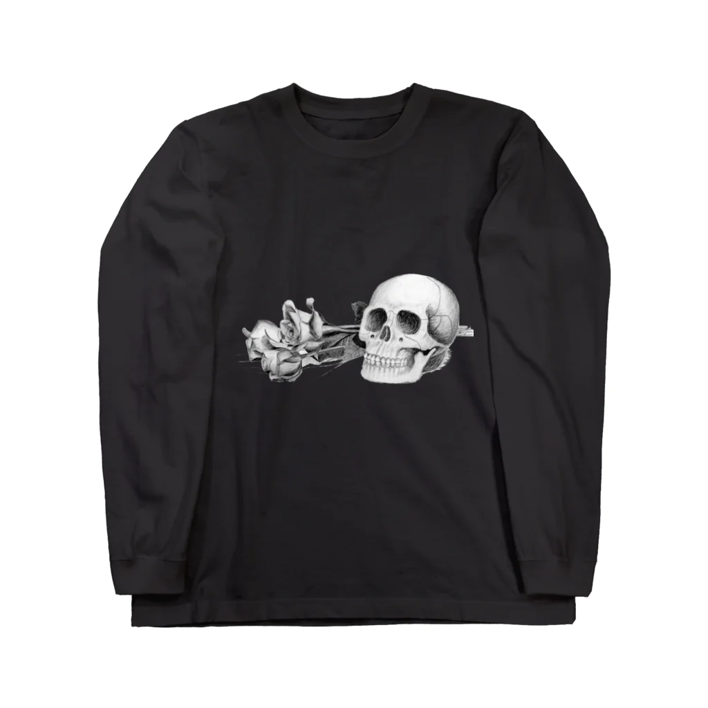 暗国の杜　SUZURI支店のRose&Skull Long Sleeve T-Shirt