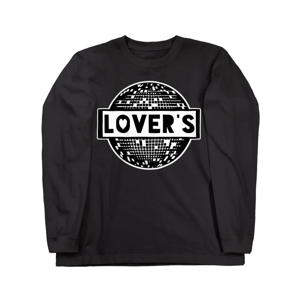 歌謡曲カフェLover'sのlovers ミラーボール ロングスリーブTシャツ