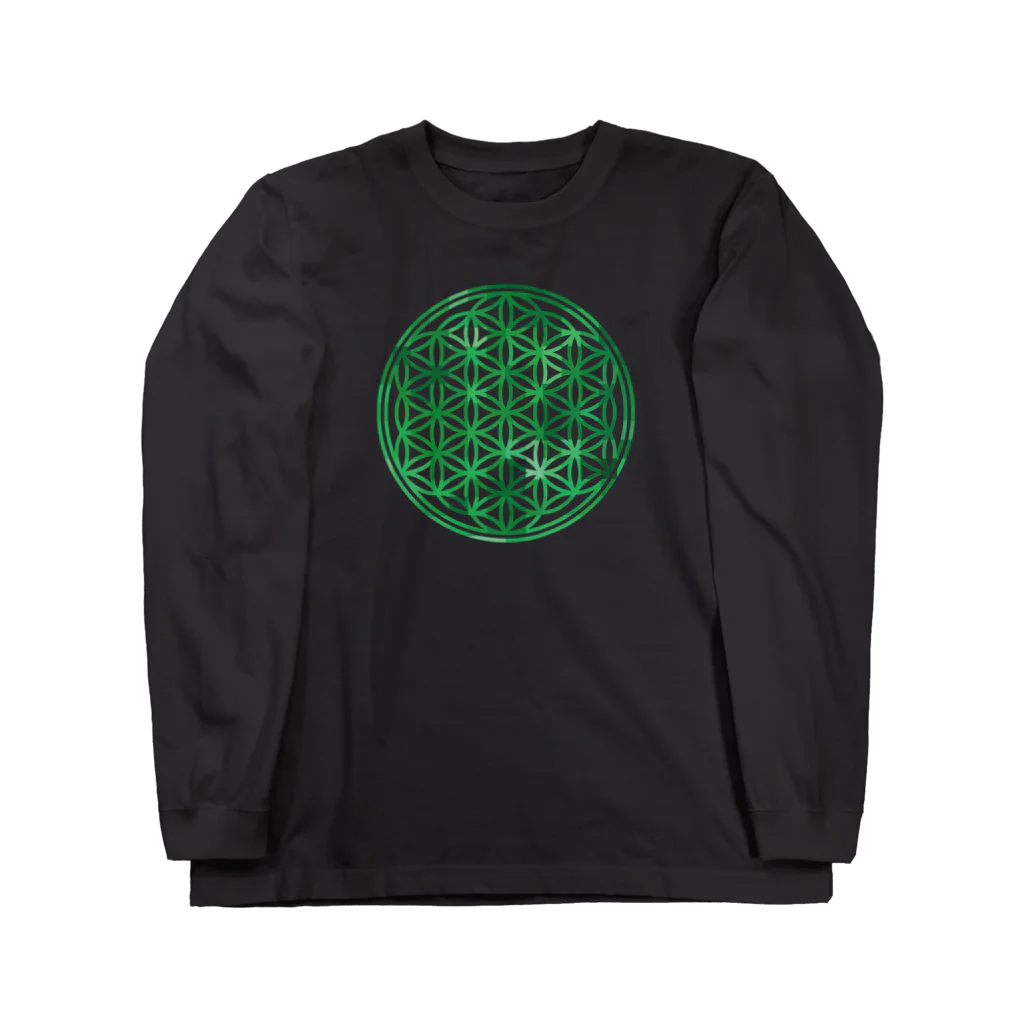 神聖幾何学屋のエメラルド Long Sleeve T-Shirt