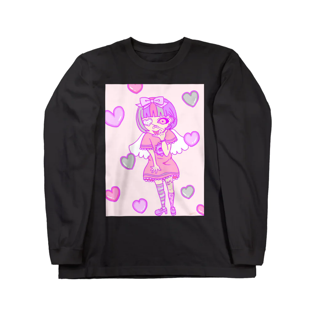NukoNukoの病みカワイイ少女 롱 슬리브 티셔츠