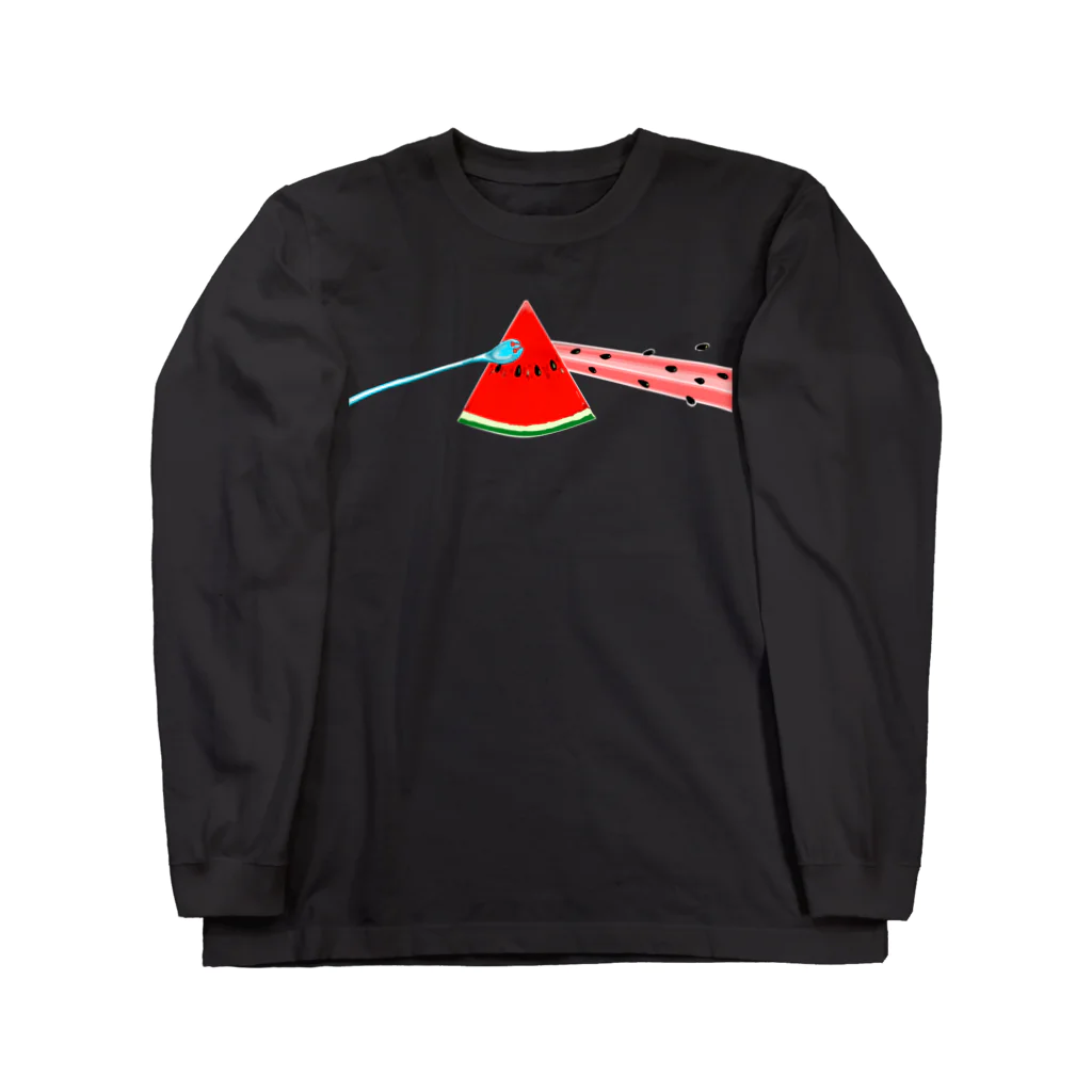 レコードの巣の狂気と果汁ほとばしるスイカ Long Sleeve T-Shirt