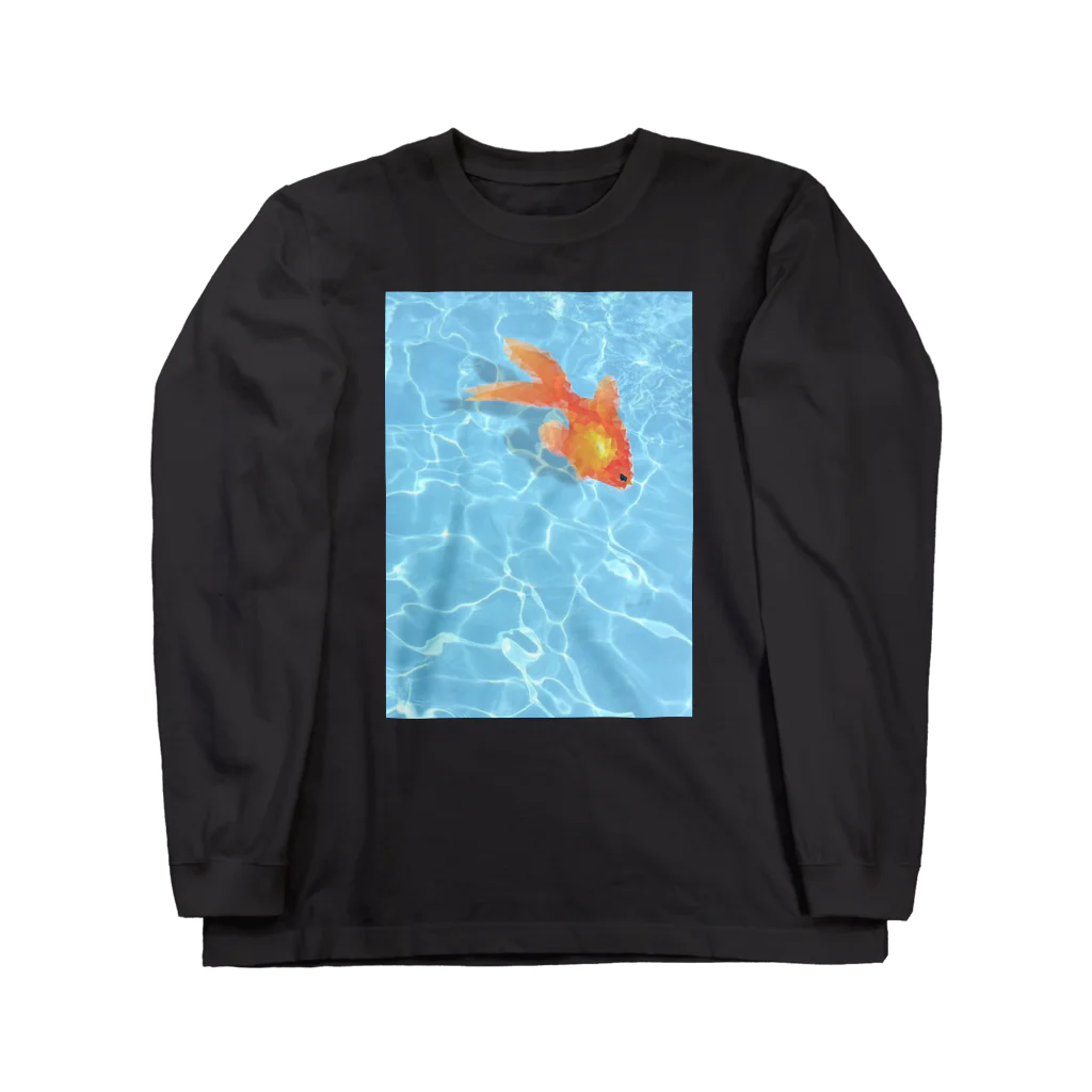 SHOP 318のカクカク金魚 ロングスリーブTシャツ