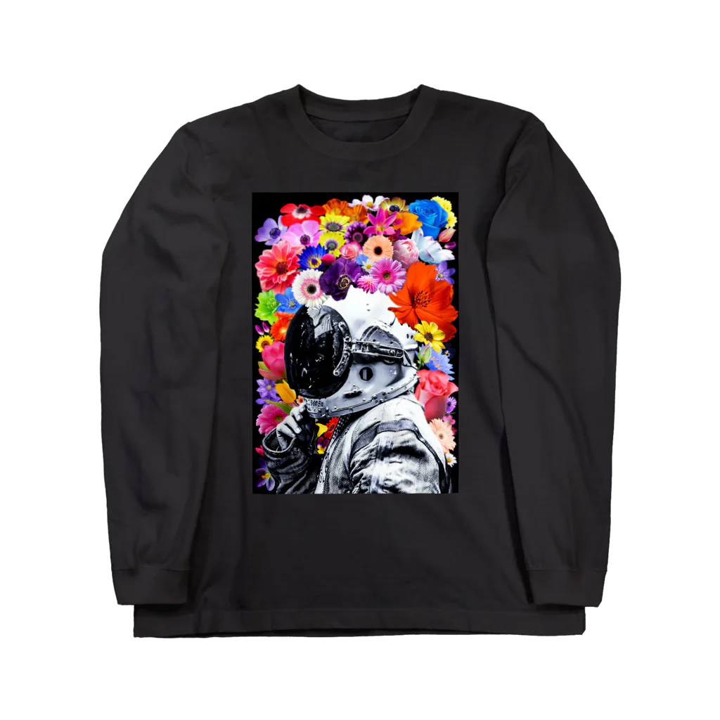 sapphirusのASTRONAUT and FLOWERS ロングスリーブTシャツ