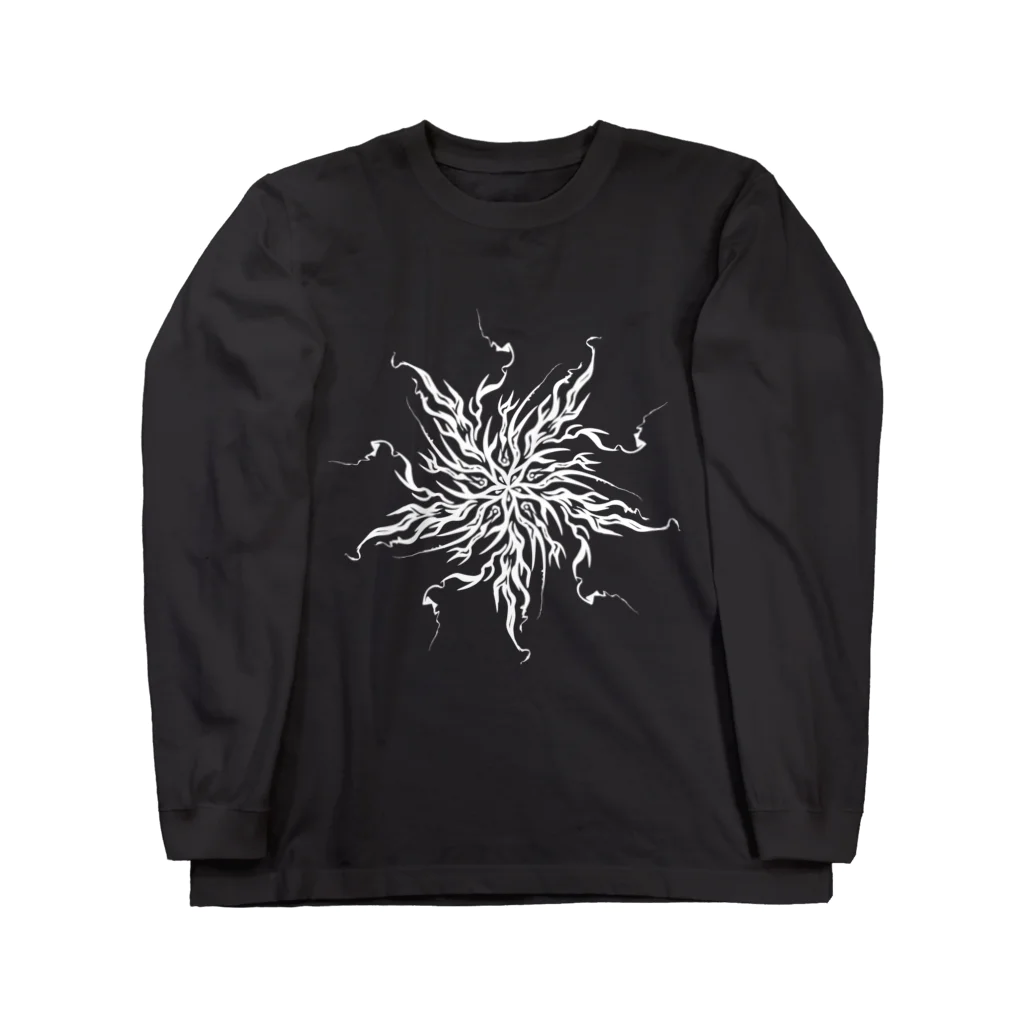 HamHouseの蝕む紋様ｰ白 Long Sleeve T-Shirt