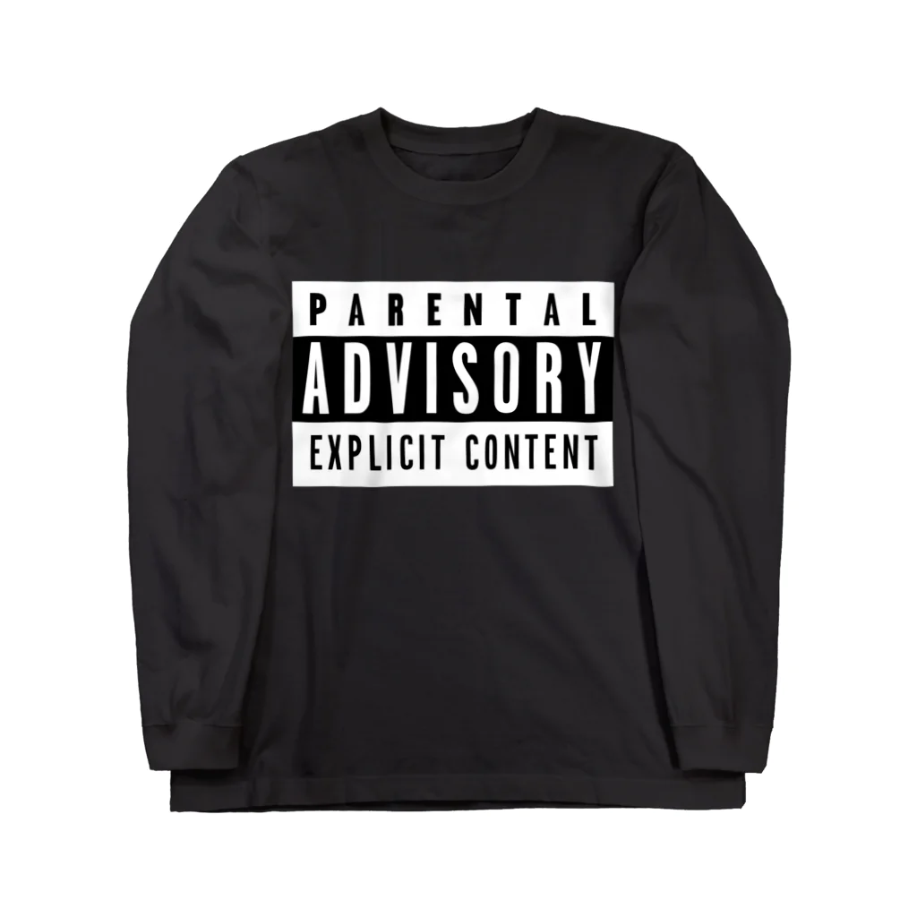 DRIPPEDのPARENTAL ADVISORY 白黒 反転色ロゴTシャツ Long Sleeve T-Shirt