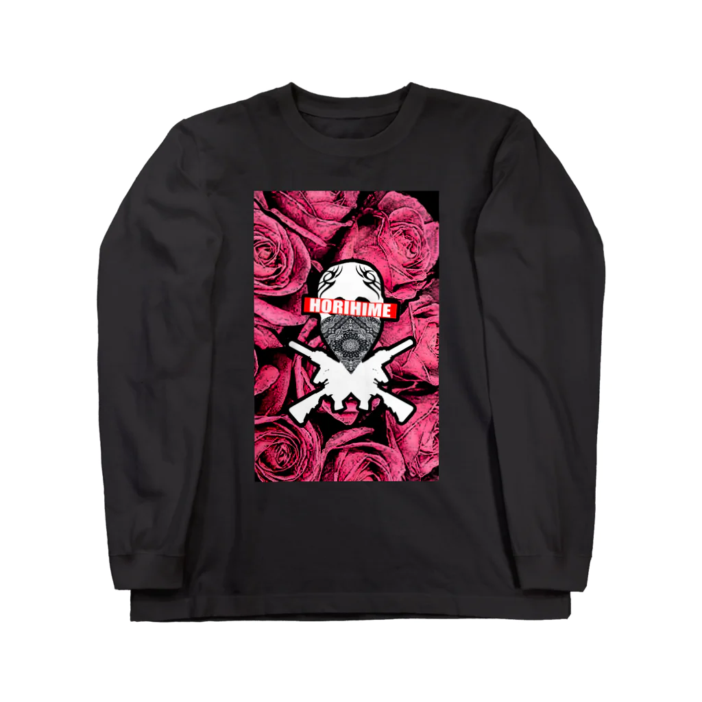 彫姫のドクロ薔薇 ロングスリーブTシャツ