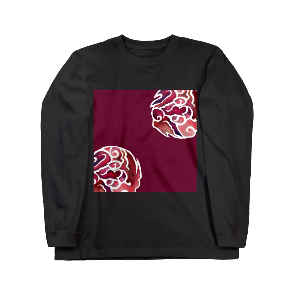 WAMI ARTの雲隠れ赤(赤地) Long Sleeve T-Shirt