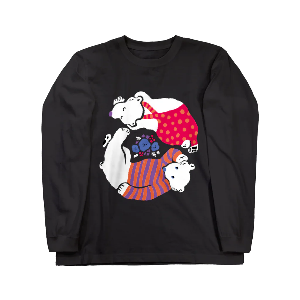 mya-mya=MIYA JUNKO's shop 02のクマとクマがごろごろ Long Sleeve T-Shirt