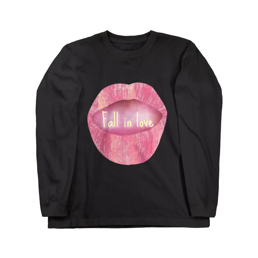 ぽんぽこあんぽんたんのLips💋 foll in love ロングスリーブTシャツ